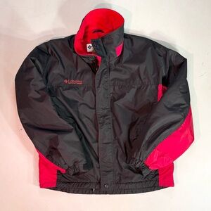 Vintage 90s Columbia Fleece Lined Jacket Red Black Men’s Large